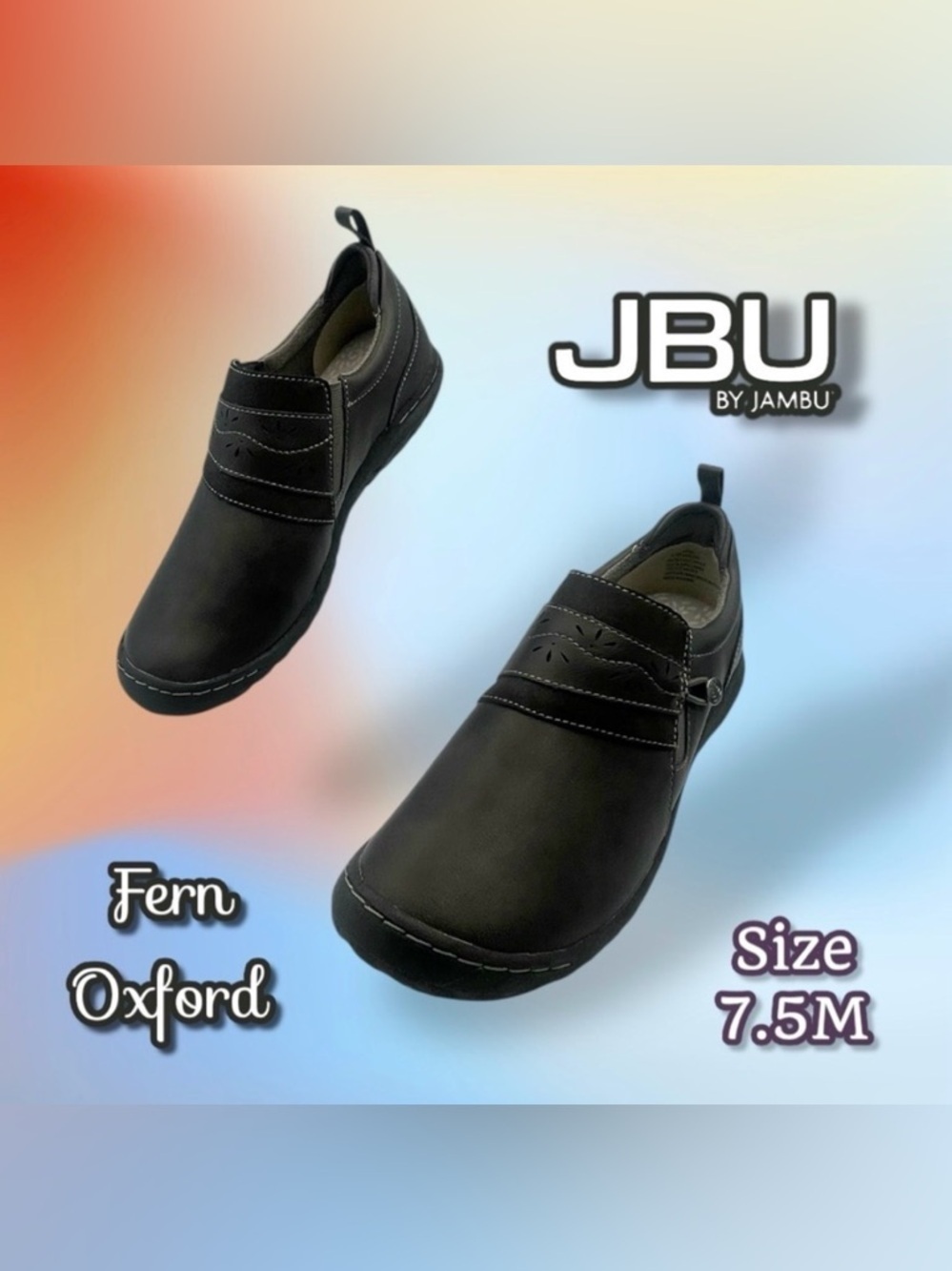JBU by Jambu Women's Fern Oxford Flat Charcoal Size 7.5